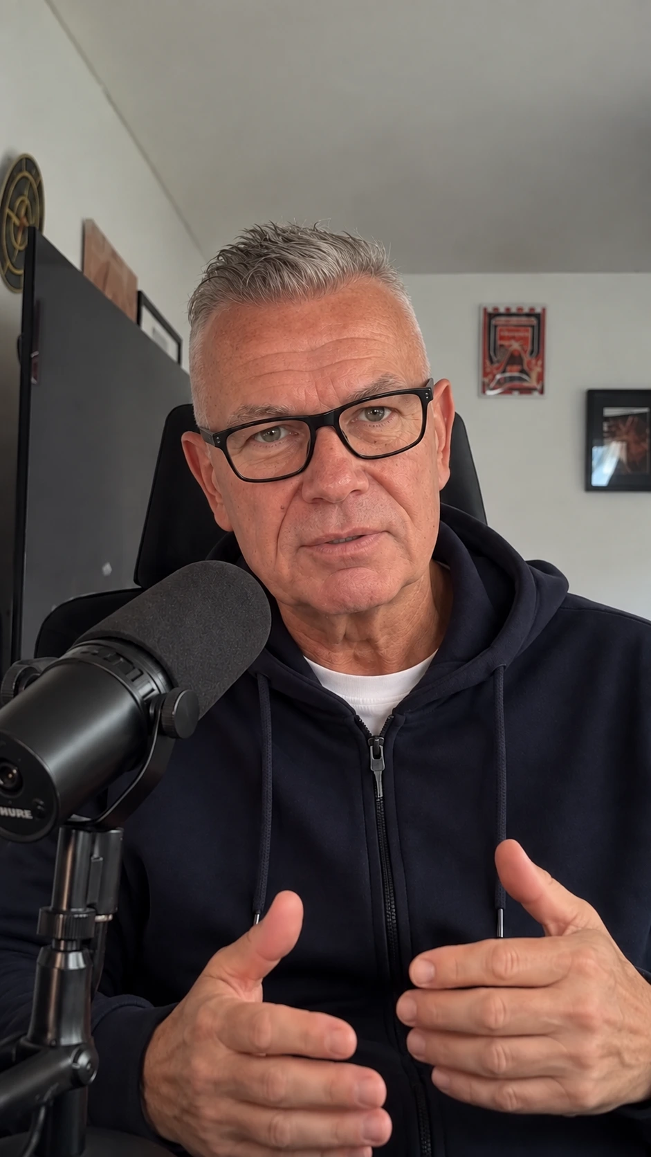 Alan Bates recording the Talk4Strength podcast